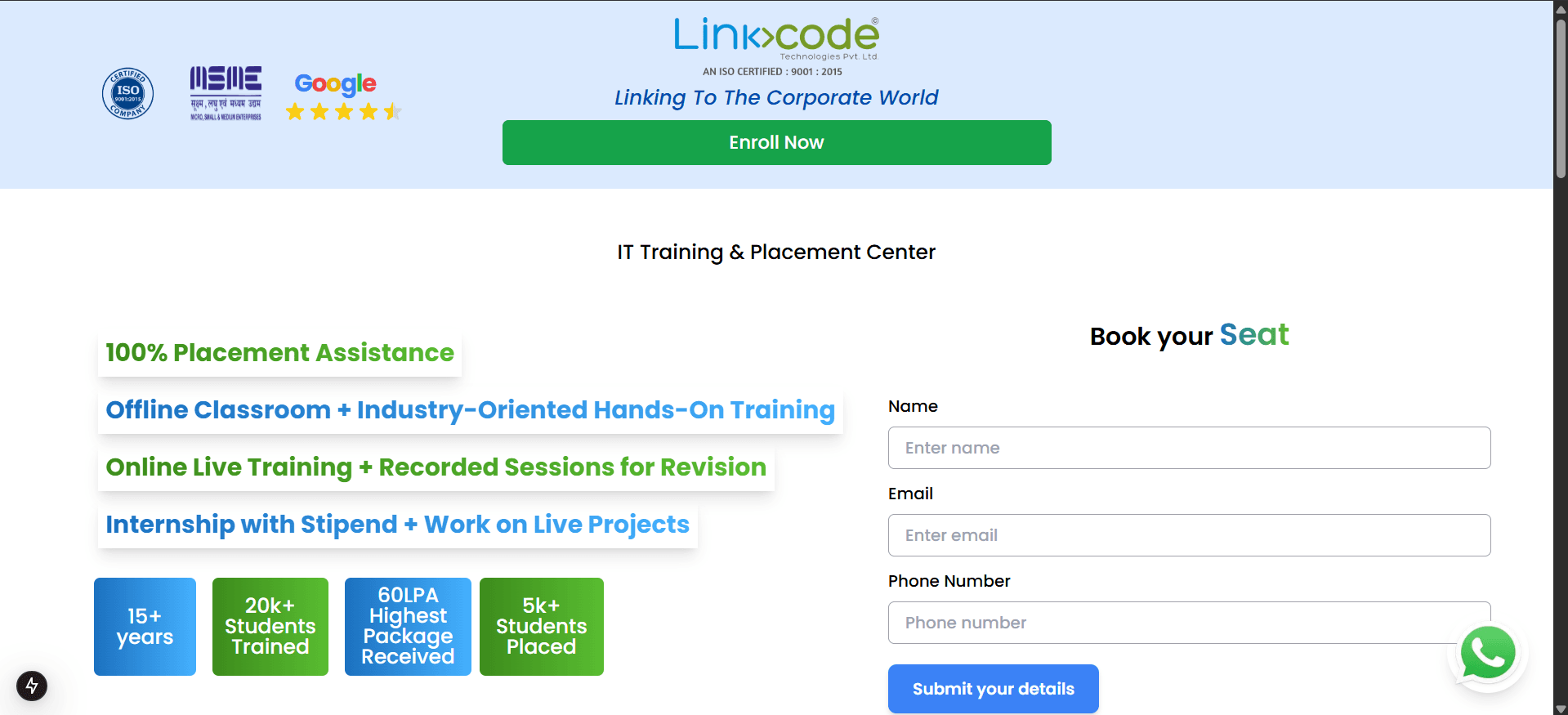 Single page responsive website